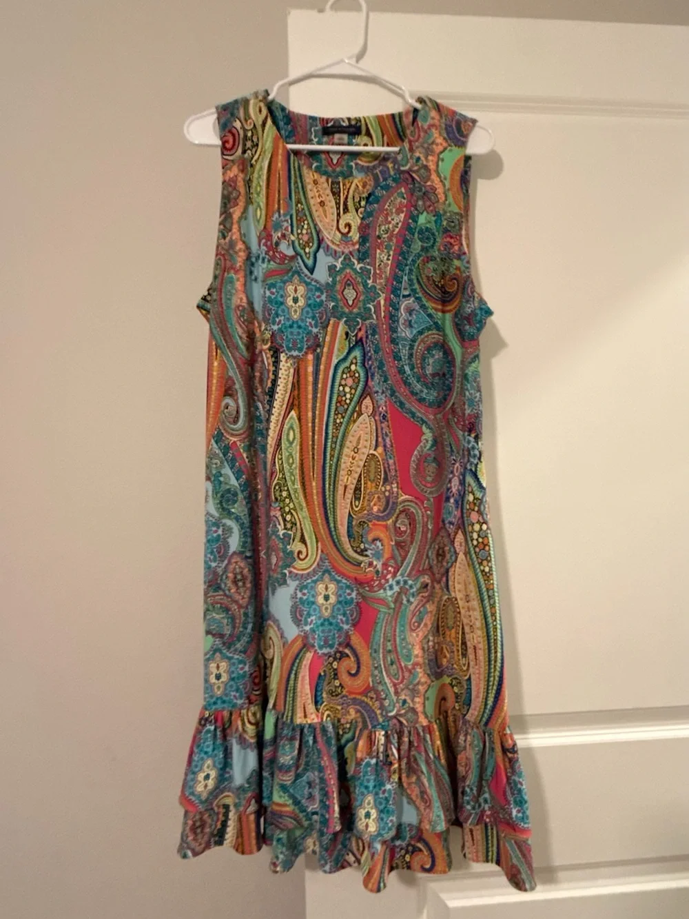 Tommy Hilfiger Multicolor Paisley Shift Dress - Blue, Pink, Green, Yellow - Picture 6 of 8